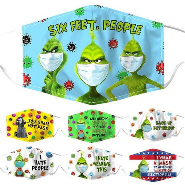 

grinch stole game collection christmas 3d print cosplay face masks reusable washable dust proof cute fashion designer mouth mask cover