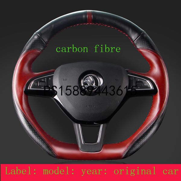 

diy leather hand sewn steering wheel cover for skoda, komik, speedpack, korok car accessories