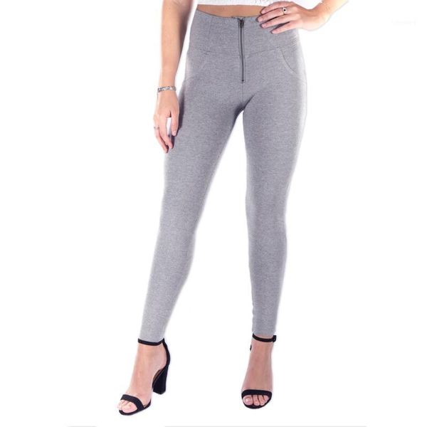 

melody 2020 fashion women high waist leggings women zipper skinny super comfortable high elastic pencil leggins grey knitted1, White;red