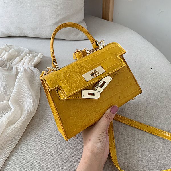 

chic autumn new trendy korean style stone pattern birkin bag textured crossbody handbag