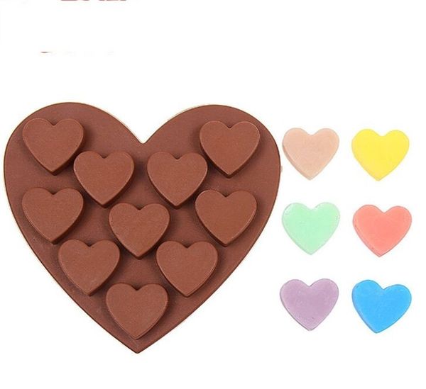 

silicone cake mould 10 lattices heart shaped chocolate mould baking diy 347 j2