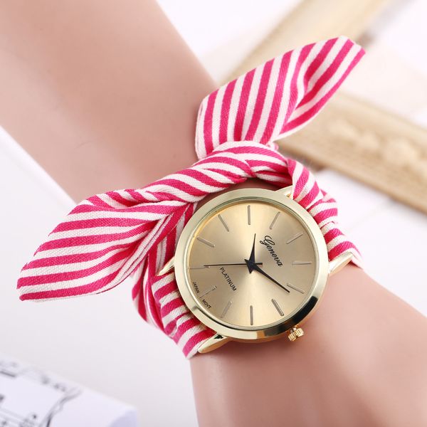 

international geneva watches fashion fabric rope bracelet women wristwatches candy hand-woven colorful cloth band quarzt watch for gift, Slivery;brown