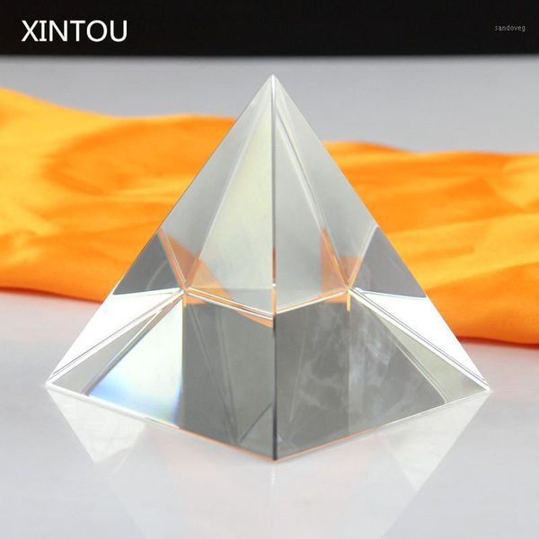 

xintou crystal egypt pyramid model craft paperweight antique fengshui glass egyptian piramide figurine miniature ornaments1