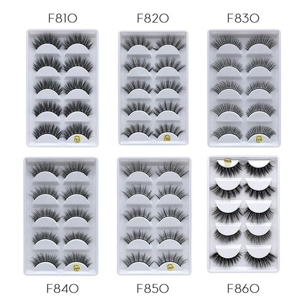 

5 pairs false eyelashes natural cross long false eyelashes handmade luxury fashion fake lashes