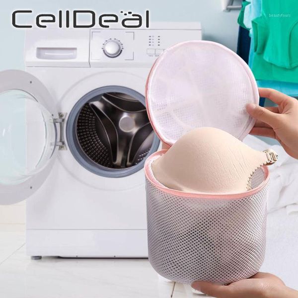 

1pc zippered foldable nylon laundry bag bra socks underwear clothes washing machine protection net mesh bags laundry basket1