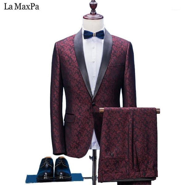 

jacket+pants) 2020 new fashion men suit male suit for wedding spring autumn red casual slim fit prom dress 40991, White;black