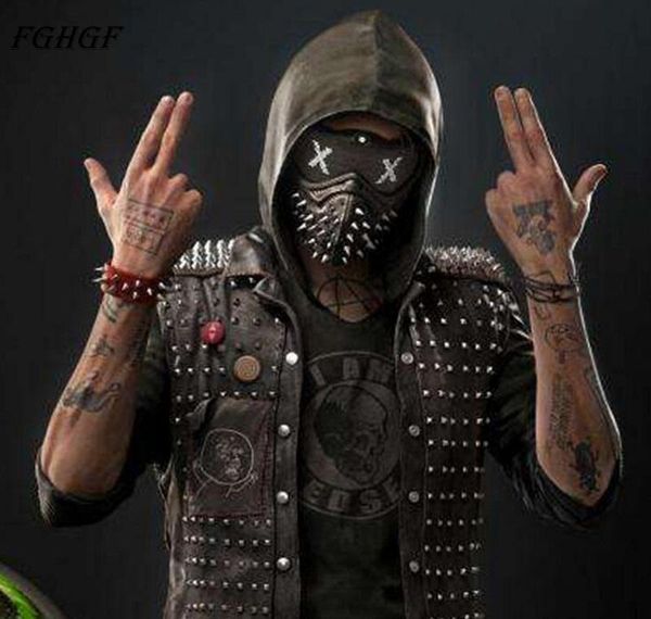 

fghgf game watch dogs 2 wd2 mask marcus holloway mask wrench cosplay rivet face half face latex wmtcjq fivegarden