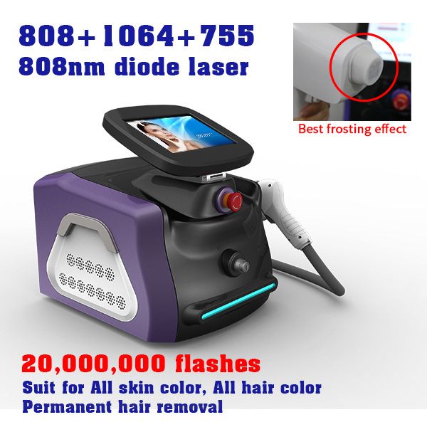 

808nm hair removal laser machine laser hair remover for salon use 755nm 1064nm 808nm diode laser hair removal machine permanent painless, Black