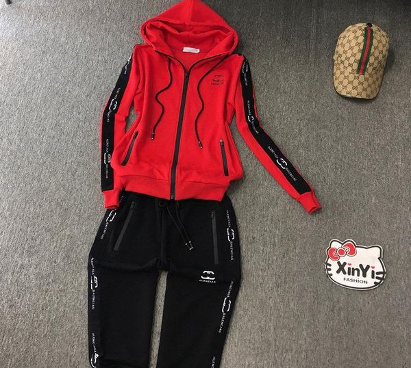 

european light luxury high-end women's casual sports suit spring and autumn style small fragrance trousers two-piece suit trendy two-pi, Gray