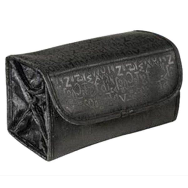 

black portable foldable toiletry bag bellows storage makeup travel