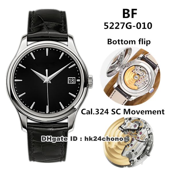 

4 styles bff calatrava 5227g 39mm stainless steel cal.324 s automatic mens watch sapphire black dial leather strap gents watches, Slivery;brown