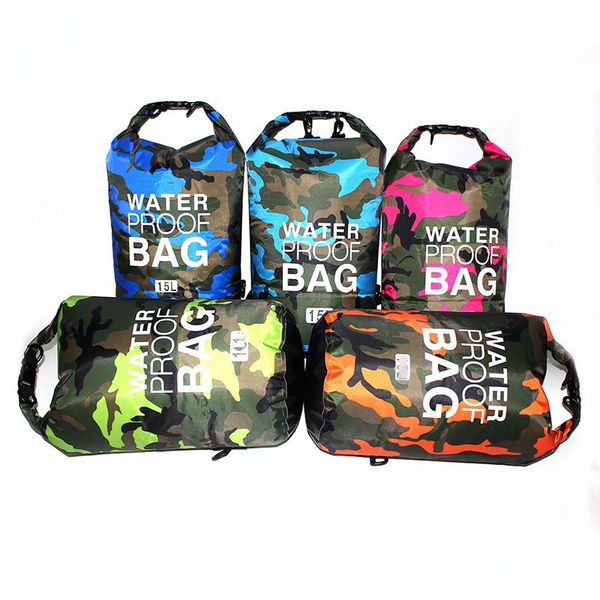 

outdoor camouflage waterproof bag portable rafting diving dry bag sack pvc folding swimming storage bag for river trekking 20l wmtzyd