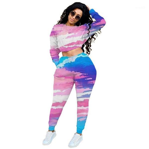 

women's tracksuits plus size tracksuit women set sport tie dye 2 piece outfits long sleeve crop and pants sweat suits matching sets1, Gray