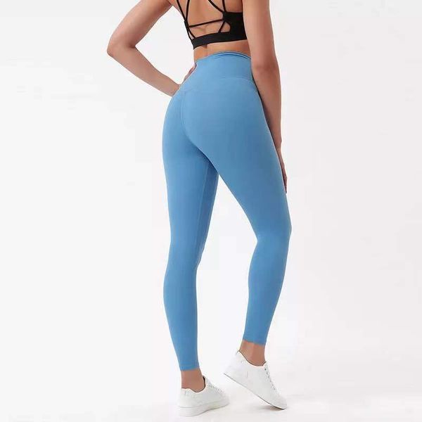 

new nude yoga pants women's buttock lifting without embarrassment line lu high waist fitness tight capris645