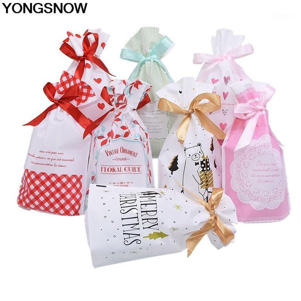 

5/10pcs 23x15.5x6cm 14colors plastic candy cookie gift bags box for wedding party home decoration christmas xmas ornament1