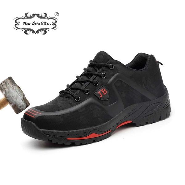 

new exhibition fashion safety shoes men outdoor steel toe cap anti-puncture boots lightweight and breathable casual work shoes y200915, Black;brown