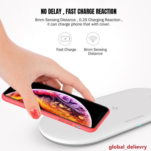 

min.1set 3-in-1 wireless charger pad qi universal 10w fast charge for smart cell phone & smart watch & wireless bluetooth headphones