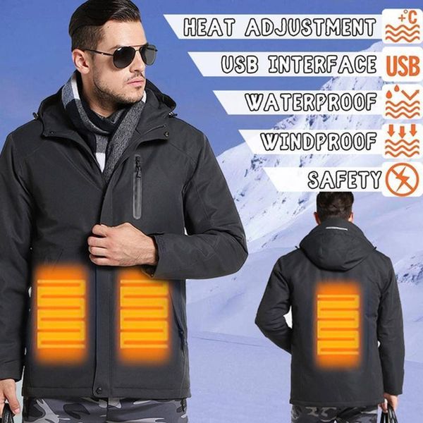 

men's jackets winter men's three-speed temperature control usb charging heating warm jacket clothing us size up to 3xl hip hop sli, Black;brown