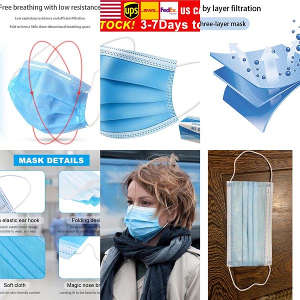 

face us to shipping disposable 3-7 days masks with elastic ear loop 3 ply breathable for blocking dust aicnm5kl
