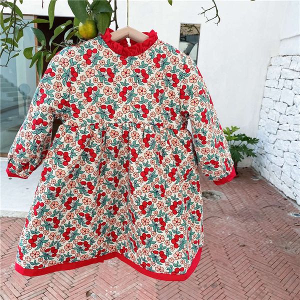 

drs winter autumn cotton warm 2020 girls' thickened children's floral princs skirt aadsfjwfhcw1, Red;yellow