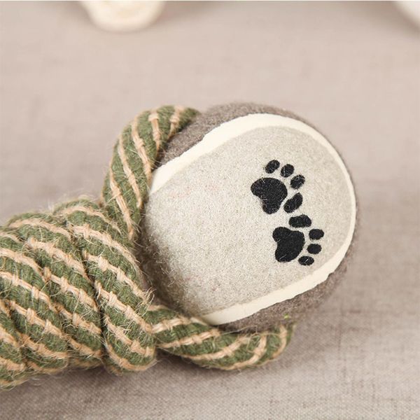 

pet portable ball rope dumbbell cotton toy molar cotton cable training decompression bite toy portable pet h wmtbms