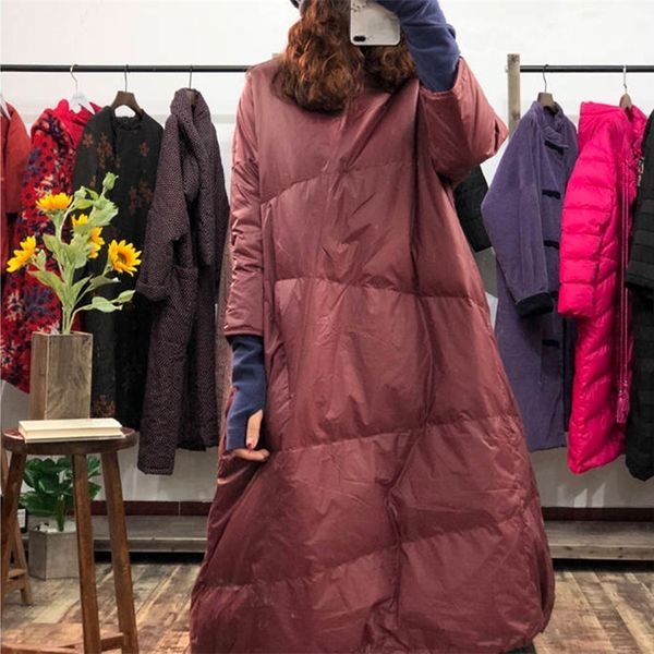 

new arrival women down jacket winter fashion cloak style loose jacket women's great quality luxury thick coat parka mujer 201217, Black