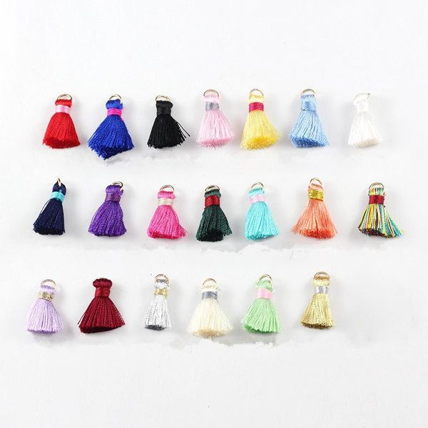 

30pcs 2cm mini silk tassel pendant for jewelry making diy bracelet cellphone pendant finding key bag pendant craft tassels h jllyfk