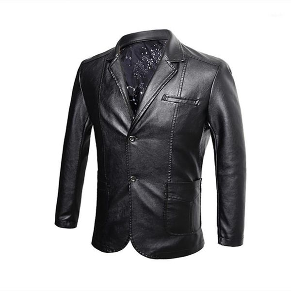 

fashion casual men's leather jacket spring and autumn slim pu waterproof waterproof black wine red large size 6xl warm jacket1, Black;brown