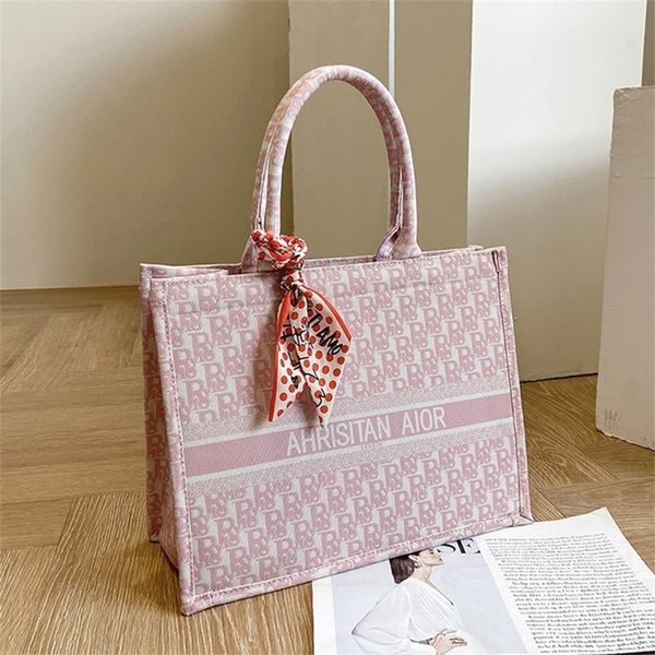 

designer sale large capacity bag female portable vegetable 2022 spring and summer new canvas tote opee