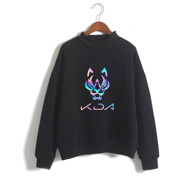 

kda the baddest 2021 game new song 2021 new cool streetwear streetwear fashion turtleneck sweatshirt casual high quality, Black