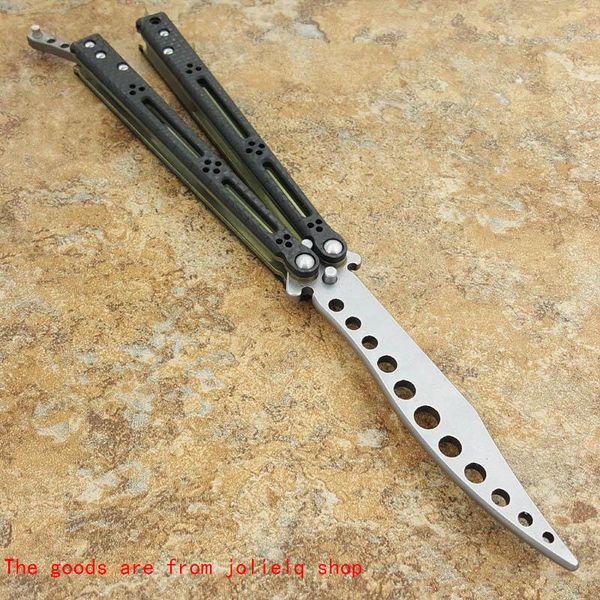 

blade d2 hom carbon basilisk butterfly trainer knife fiber+titanium handle bushing system jiltknife hunting folding pocket knife a0asd qynf