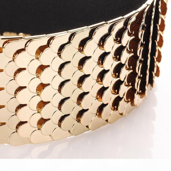 

gold scale belt female belt cummerbund women elastic waist belts casual style female casual women belts, Black;brown