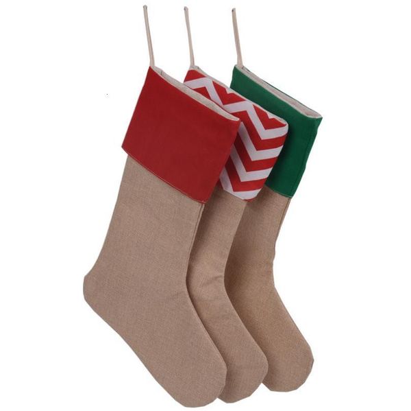 

gift bags canvas christmas xmas stocking large size plain burlap decorative socks bag sn1224