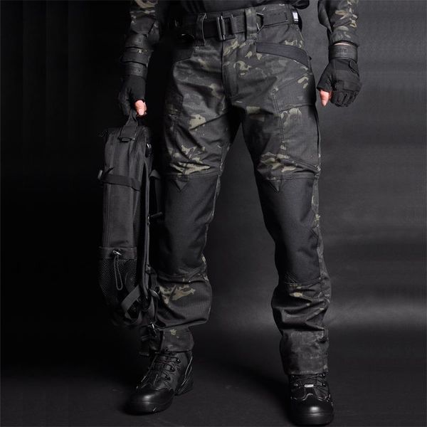 

tactical camo ninja waterproof pants man durable work pants men army military rip-strousers men's tactical cargo pants male, Black