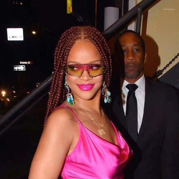 

sunglasses futuristic women 2021 uv400 rectangle frameless sun glasses yellow green quay feminino1, White;black