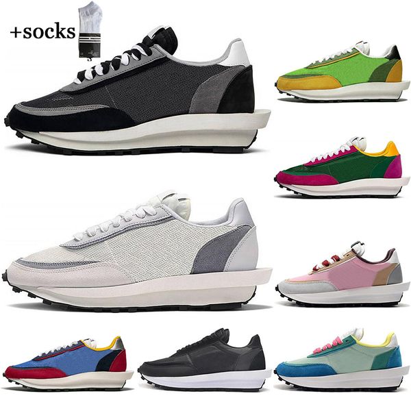 

with socks 2021 ldv waffle sacai daybreak casual shoes mens women chunky varsity blue nylon summit platform trainers sports sneakers, White;red