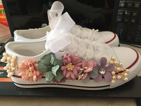 

2020 creative 19 new handmade flowers lace made smooth canvas by diamond women for special sale shoes 9pb4, Black