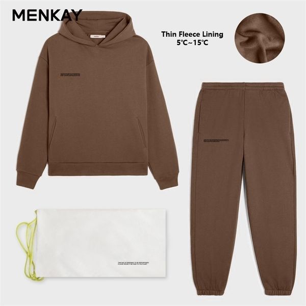 MENKAY Baumwolle Mit Kapuze Sweatshirts Hoodies Track Hosen Jogger Frauen Trainingsanzüge Zwei Stück Sets Jogginghose Sweatsuits Herbst Winter 220315