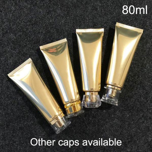 

storage bottles & jars 80ml gold aluminum plastic bottle empty 80g cosmetic facial cleansing cream skin care lotion packaging
