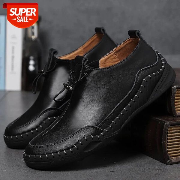 

autumn new men shoes sewing thread leather flat fashion roman males shoes casual outdoor comfortable men #c70t