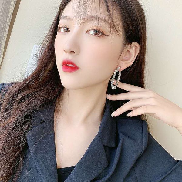 

2021 exaggerated ear rings super fairy fashion metal circle hipster s925 silver needle fashion jumping earrings valentine's day gift, Golden;silver