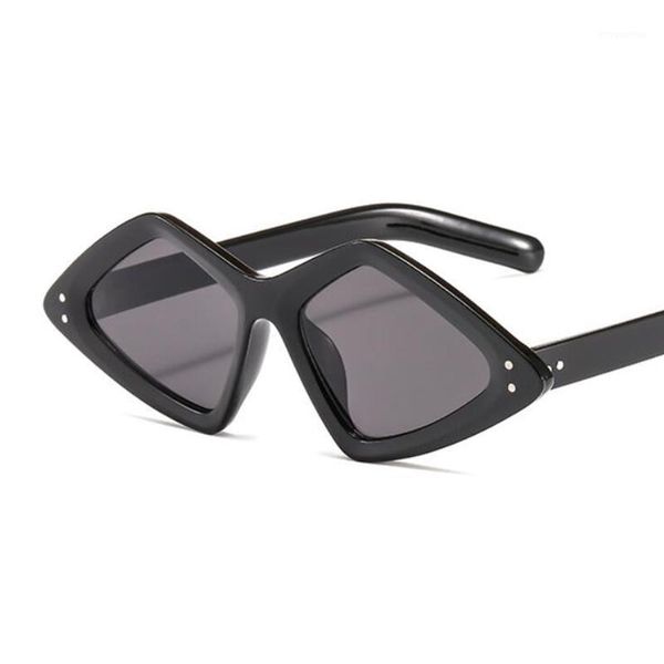 

punk triangle sunglasses vintage shades for women transparent gray sun glasses designer eyewear gafas de sol1, White;black