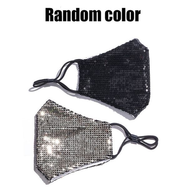 

care fashion pm2.5 bling mask 3d washable reusable shield sun color gold elbow sequins shiny face cover mount masks antioutlet09sq