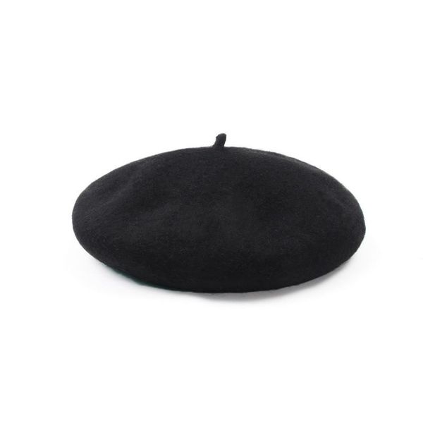 

berets 2021 warm autumn and winter cotton solid buckle beret painter hat octagonal women girl 23, Blue;gray
