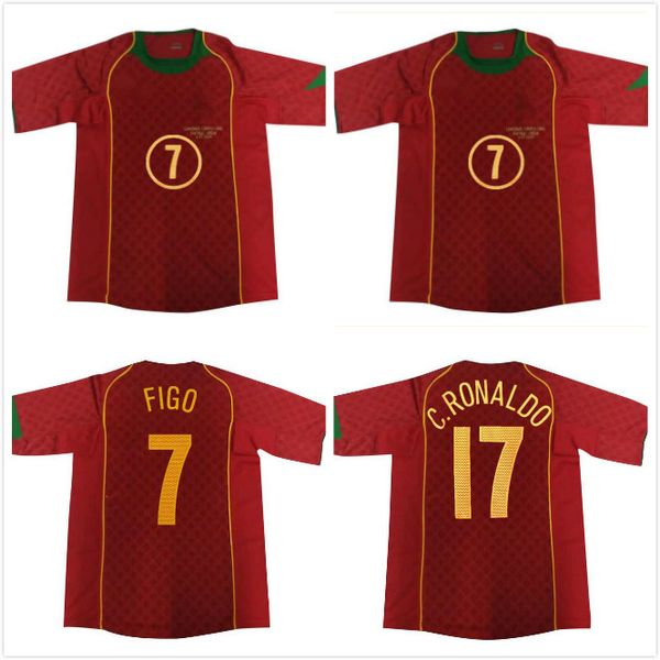

retro soccer jersey 2004 2005 classic football shirt vintage camisa de futebol 04 05 #7 figo #17 c.ronaldo gomes pauleta petit red, Black;yellow