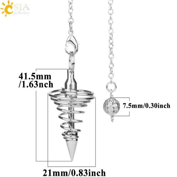 

csja metal pendulum pendulos radiestesia pendulums for dowsing spiral cone antique gold silver color pyramid pendule re jllrpu, Black