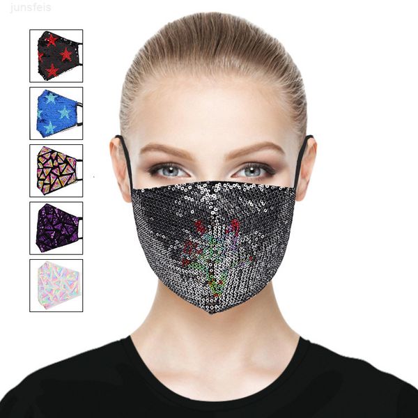 

dhl sequin color dustproof fashion breathable cotton washable sunscreen summer life mask earmuffs wholesale