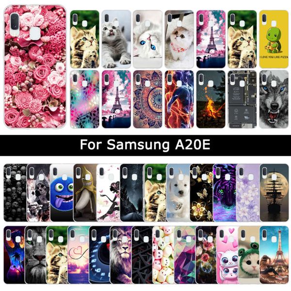 

samsung galaxy a20e's soft silicone rubber embossed sheath, samsung a20e's luxury tpu protective cover