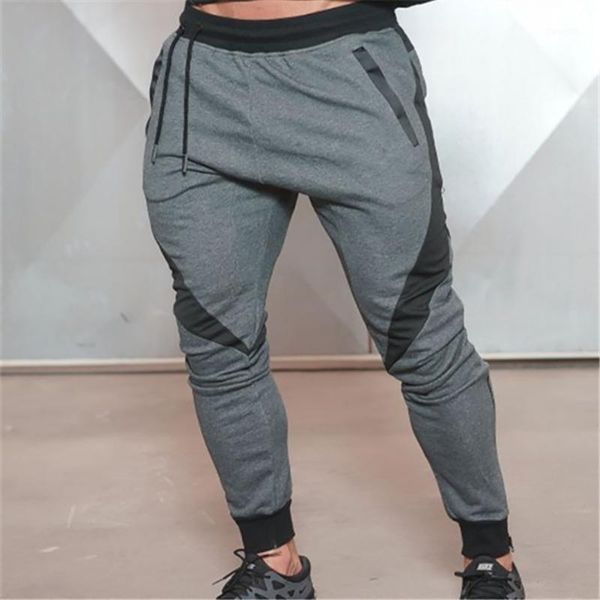 

spring stylish men fashion cool casual pants pencil pants printed trousers1, Black