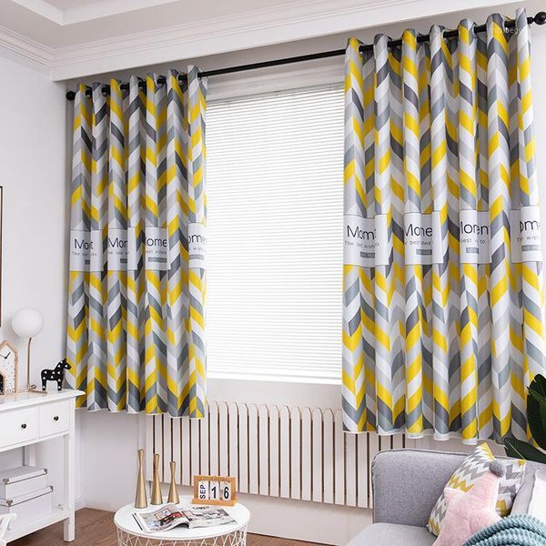 

curtain & drapes nordic simple wind wave printing shading curtains for living dining room bedroom.1